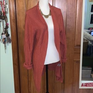 Sz L Burnt Orange Christopher and Banks Cardigan